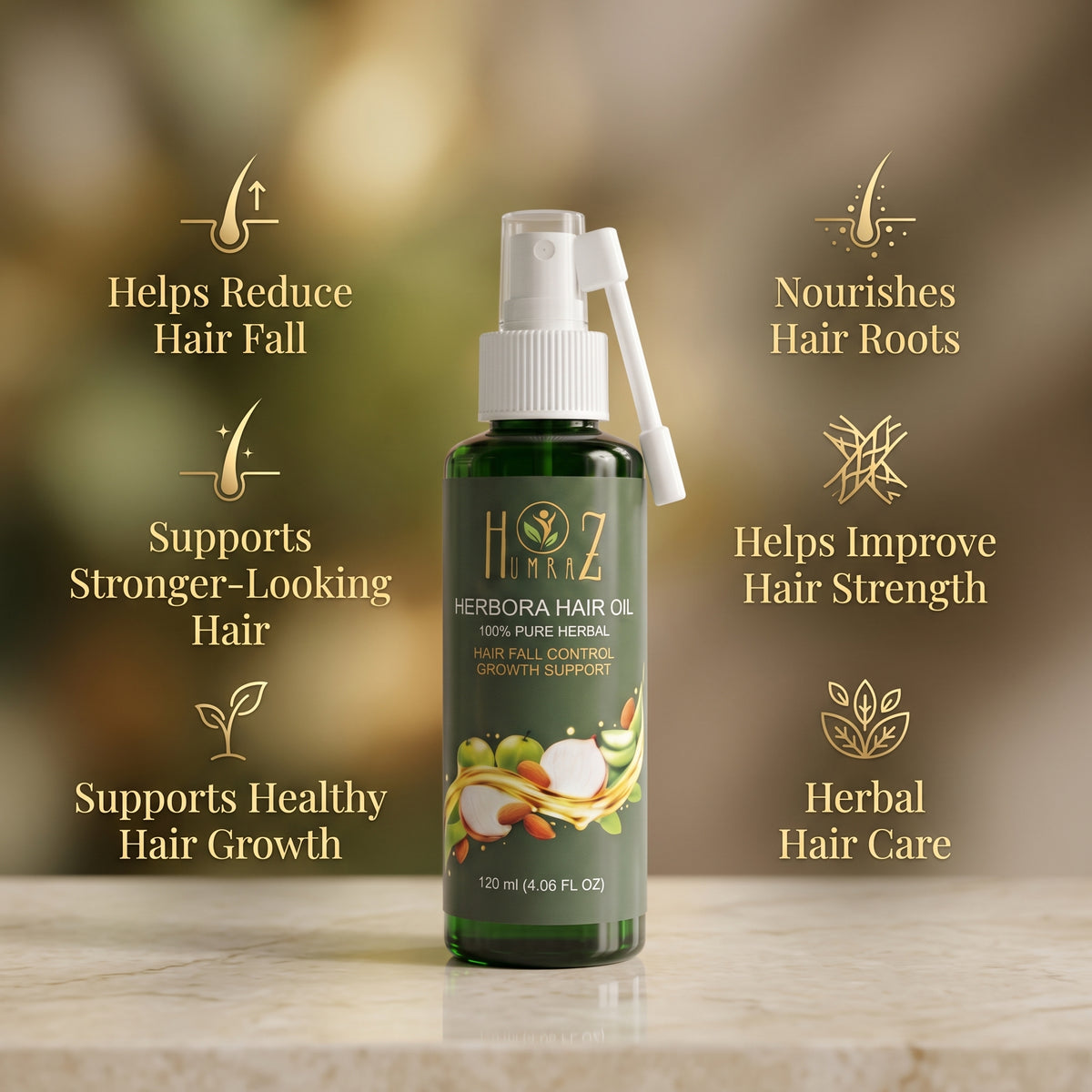 Herbora Hair Oil – 100% Pure Herbal Hair Oil | 120ml